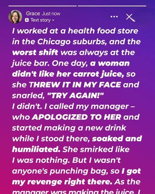 Entitled Customer Threw Fresh Juice at Me – I’m Not a Doormat, So I Taught Her a Lesson She Won’t Forget
