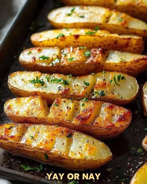BEST EASY SHEET PAN SCORED POTATOES
