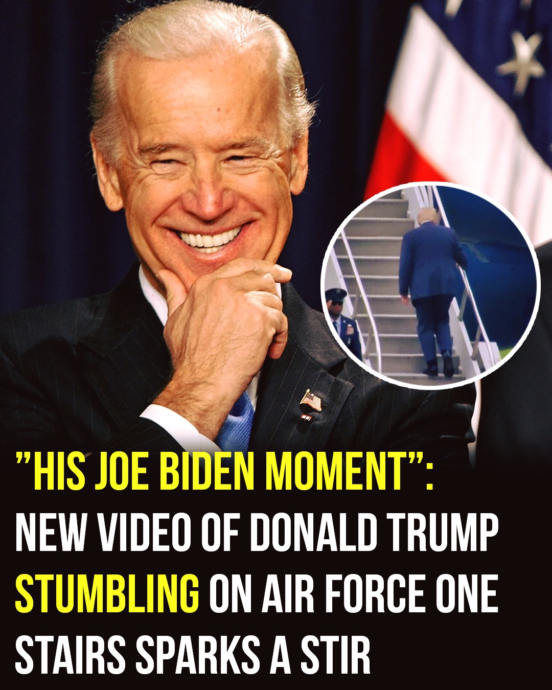 Déjà vu: Trump stumbles on Air Force One, just like Biden