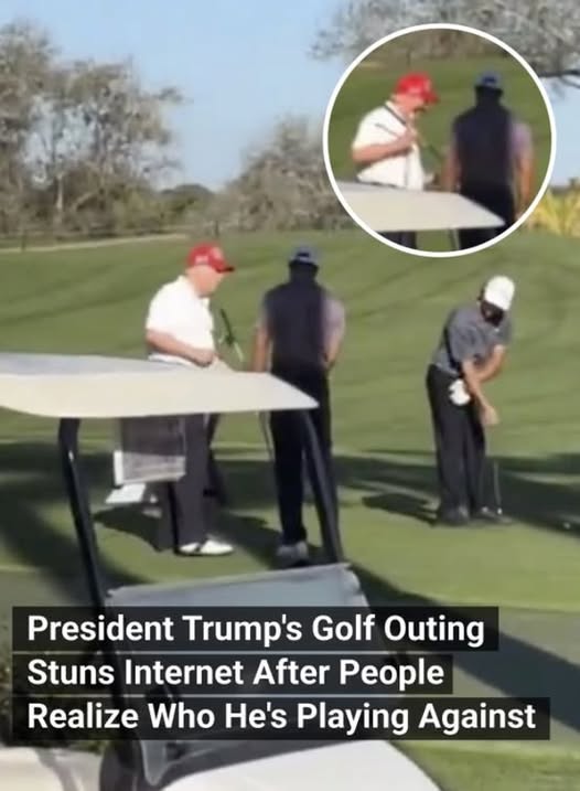 Trump’s Golf Outing Stuns Internet After People Realize Who He’s Playing Against