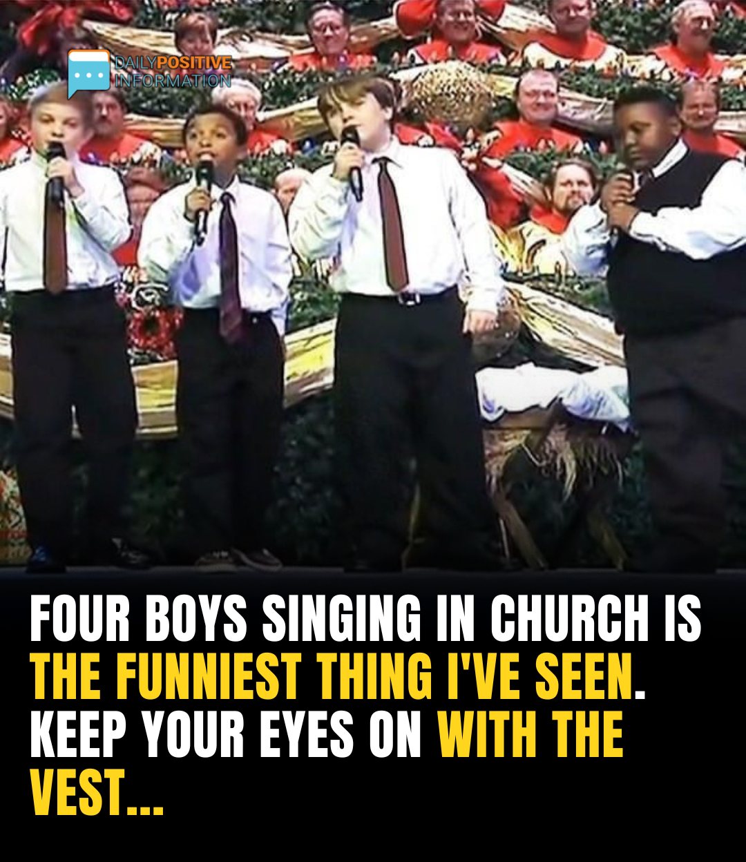 The Funniest Thing I Have Ever Seen: Four Boys Singing In Church. Look The Boy Wearing The Vest…
