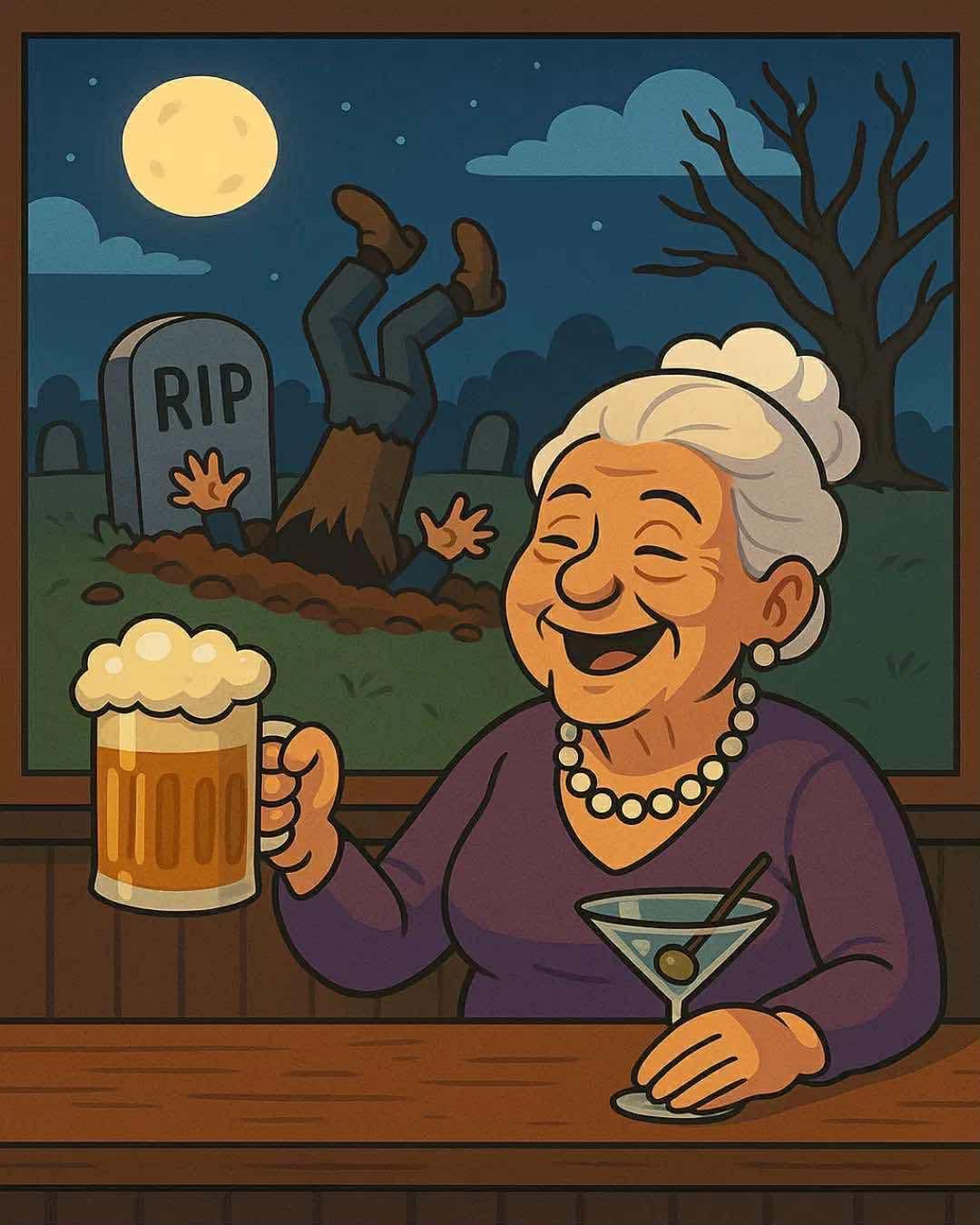An old man and woman were married for years even though they hated each other.