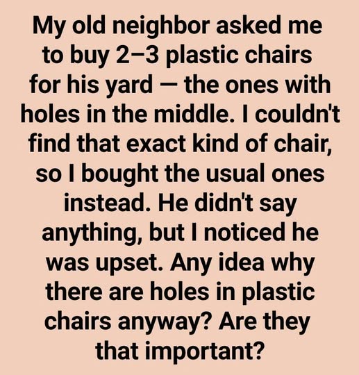 The Hidden Function of Holes in Plastic Chairs