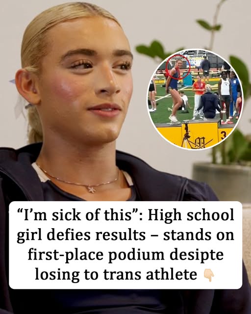 High school girl claims first-place podium spot despite losing to trans athlete