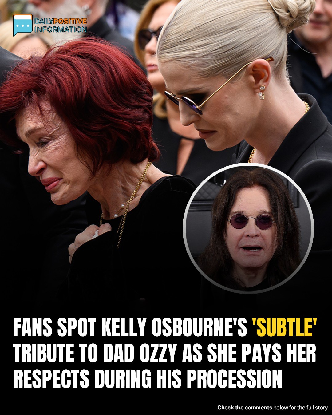 Kelly Osbourne Honors Dad By Wearing His Iconic Glasses During Funeral Procession