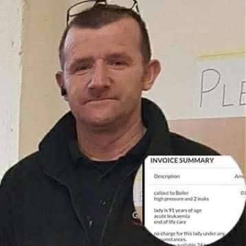 Plumber took job at cancer-sick 91-year-old’s home, and his invoice is now going viral