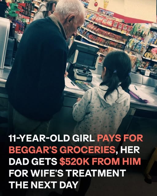11-Year-Old Girl Pays for Beggar’s Groceries, Her Dad Gets $520K from Him for Wife’s Treatment the Next Day – Story of the Day