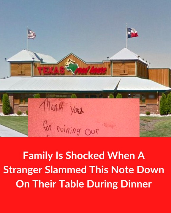 Family Is Shocked When A Stranger Slammed This Note Down On Their Table During Dinner