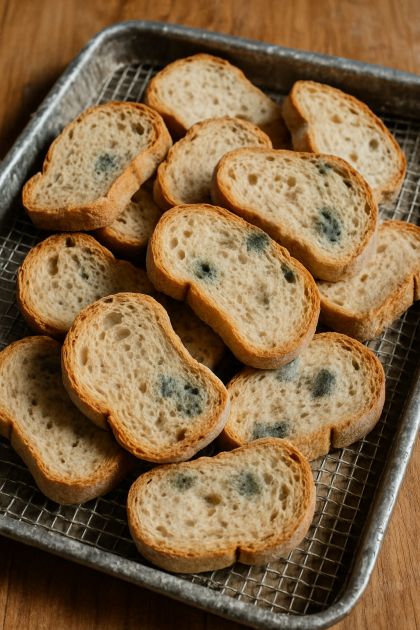 I discovered some bread past its prime in the pantry. My mother-in-law says it’s wasteful to throw it away, yet it doesn’t look good. How should I handle this?