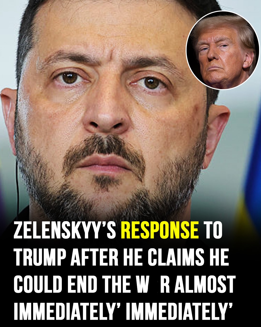 Zelenskyy reacts awkwardly to Trump’s assertion that he could end the w.a.r “almost immediately.”