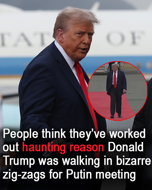 Some speculate a strange reason behind Trump’s zig-zag walking during the Putin meeting