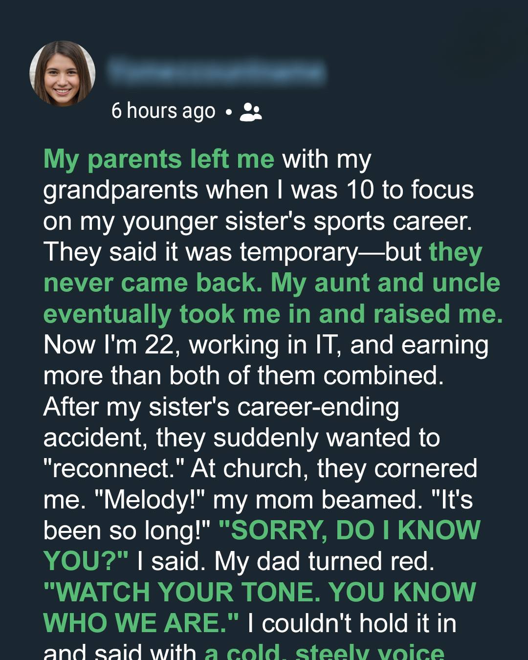 Left Behind for My Sister’s Future, I Built My Own Family — Until My Parents Came Back 12 Years Later