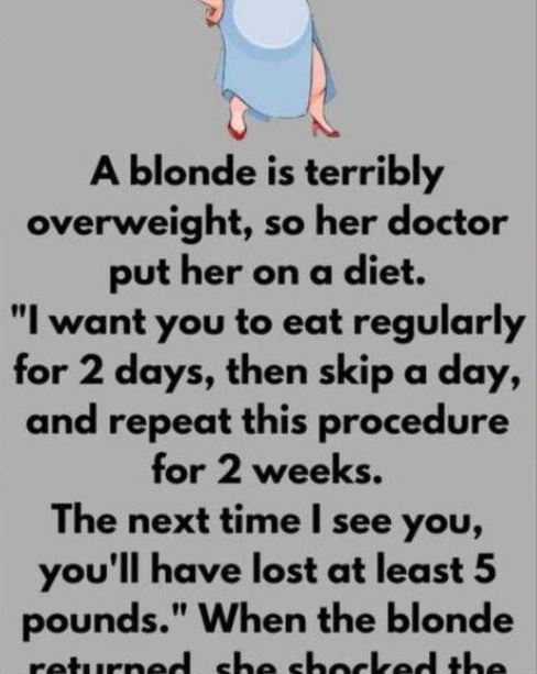 A blonde is terribly overweight