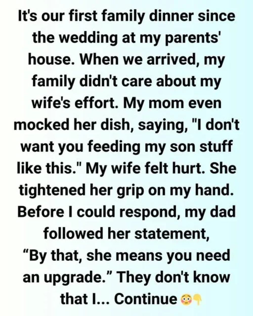 My Wife Tried to Impress My Family—They Responded With