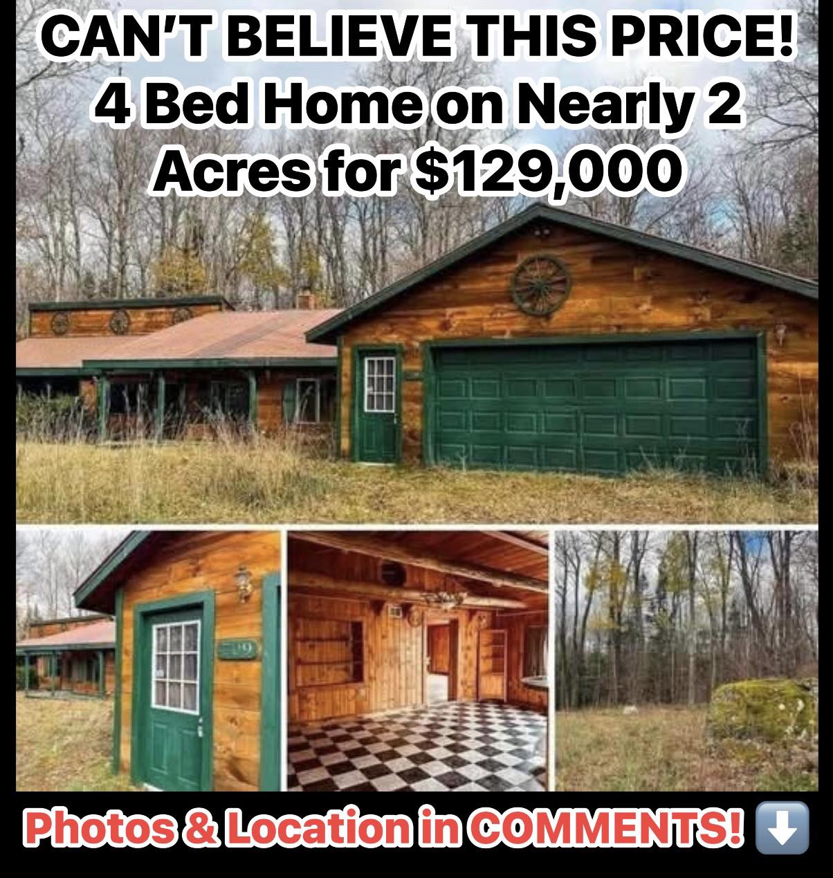 $129,000 For ALL THIS?! 4 Bedrooms + Land! Full tour + exact location