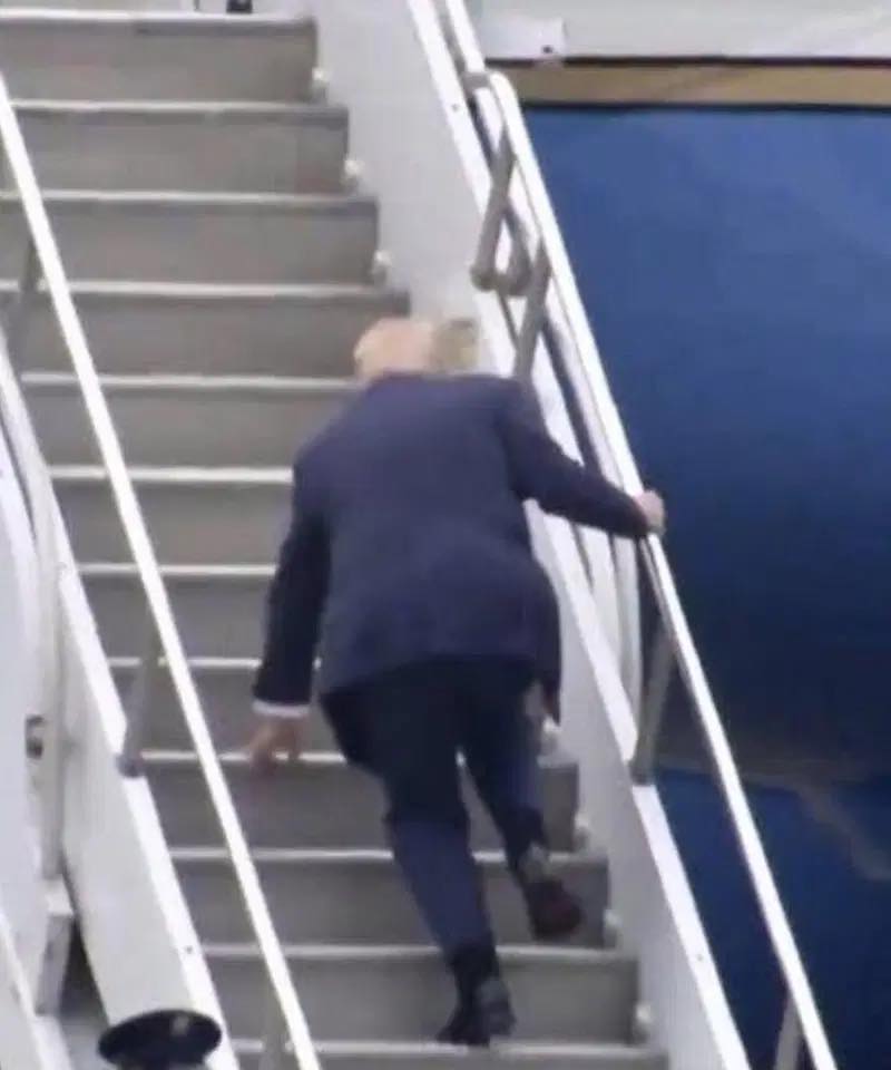Donald Trump Regains Balance While Boarding Air Force One