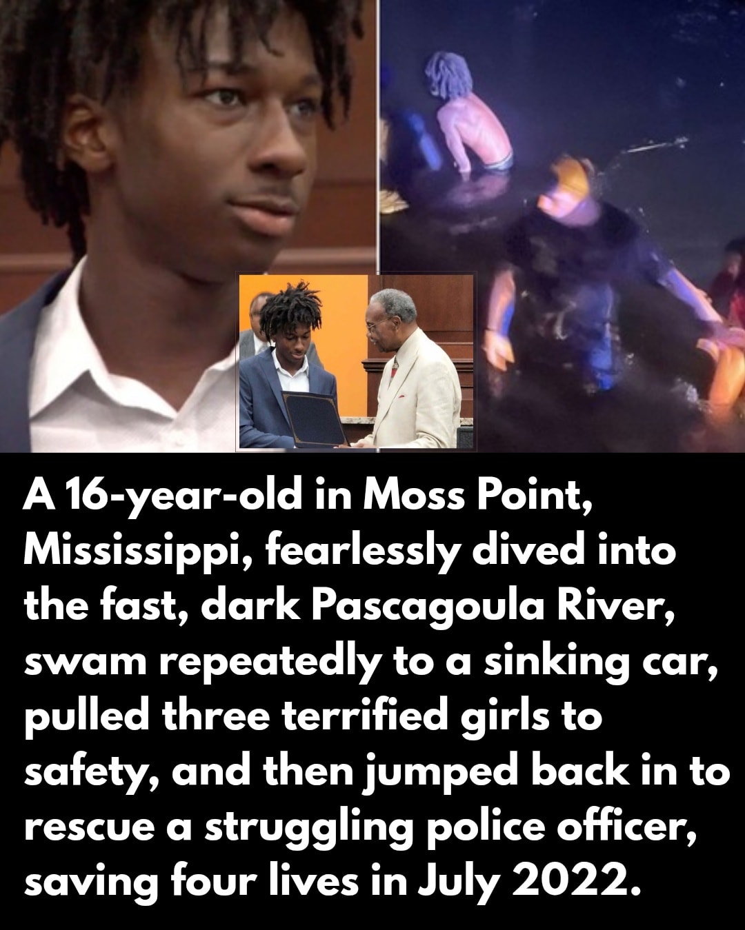 Teen Hero Jumps Into River, Saves Three Girls and a Police Officer
